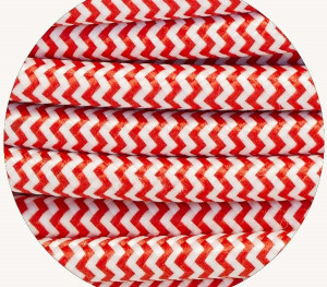 zfc007: Red & White Zigzag Fabric Cable