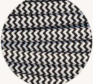 zfc001: Black & White Zigzag Fabric Cable