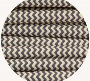 zfc004: Graphite & Ivory Zigzag Fabric Cable