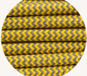 zfc008: Yellow & Graphite Zigzag Fabric Cable