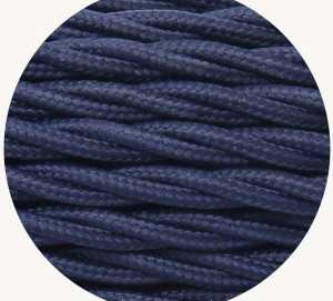 tfc007: Midnight Blue Twisted Fabric Cable