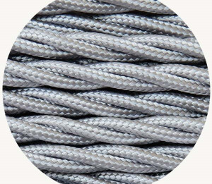 tfc010: Silver Twisted Fabric Cable