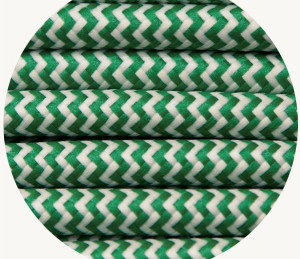 zfc005: Moss & Ivory Zigzag Fabric Cable