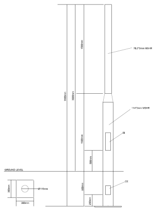 3m MH 1 Step Ø114mm & Ø76mm Buried