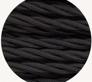 tfc001: Black Twisted Fabric Cable