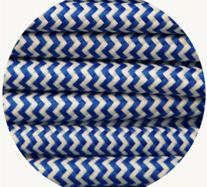 Dark Blue & Ivory Zigzag Fabric Cable