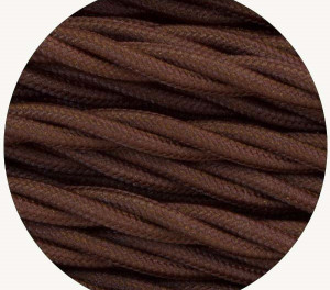 tfc002: Chocolate Brown Twisted Fabric Cable