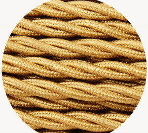 tfc003: Gold Twisted Fabric Cable